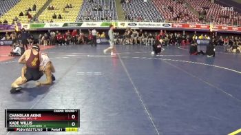 133 lbs Round 1 (16 Team) - Chandlar Akins, Cumberlands (Ky.) vs Kade Willis, Montana State-Northern