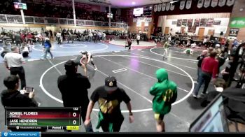 132 lbs Champ. Round 1 - Jase Hendren, Lewiston High School vs Adriel Flores, Othello