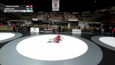 132 lbs Champ. Rd Of 16 - Lukas Lucatero, Hollister High School Wrestling vs Roman Frye, Windsor Wrestling Club