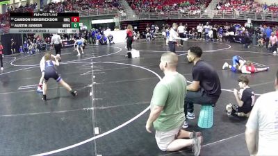 90 lbs Champ. Round 1 - Austin Junker, Midwest Destroyers Wrestling Club vs Camdon Hendrickson, Hawks Wrestling Club (Lincoln)