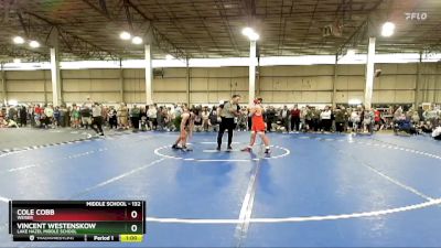 132 lbs Cons. Round 2 - Vincent Westenskow, Lake Hazel Middle School vs Cole Cobb, Weiser