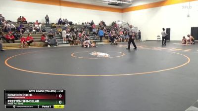 J-10 lbs Quarterfinal - Brayden Roehl, Hammerin Hawks vs Preston Shindelar, Indee Mat Club