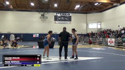 130 lbs Quarterfinal - Lillian Avalos, Vanguard vs Paige Respicio, University Of Providence