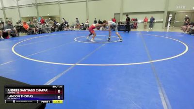 144 lbs 2nd Place Match (16 Team) - Andres Santiago Chaparro Urrego, Illinois vs Landon Thomas, Michigan