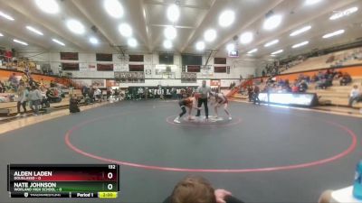 132 lbs Round 1 (6 Team) - Nate Johnson, Worland High School vs Alden Laden, DouglasSD