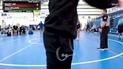 285 lbs Cons. Round 2 - Kole Williams, Mannford vs Brody Law, Morrison