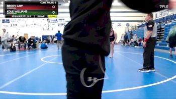 285 lbs Cons. Round 2 - Kole Williams, Mannford vs Brody Law, Morrison