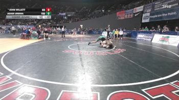 4A Boys 157 lbs Champ. Round 1 - Adam Urbina, Pendleton Boys vs John Willett, North Bend Boys