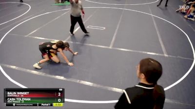 88 lbs Finals (8 Team) - Cash Tolzman, New Prague vs Balin Winget, Northfield