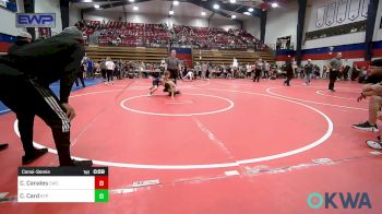 76 lbs Consolation - Cruz Canales, Claremore Wrestling Club vs Crew Card, Tulsa Blue T Panthers