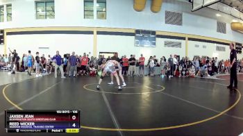 106 lbs Semifinal - Jaxsen Jean, Bloomington South Wrestling Club vs Reed Wicker, Warrior Regional Training Center