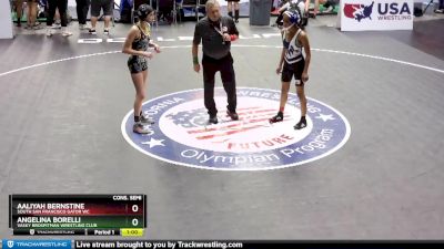 100 lbs Cons. Semi - Angelina Borelli, Vasky BrosPitman Wrestling Club vs Aaliyah Bernstine, South San Francisco Gator WC