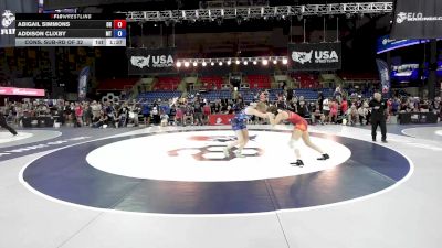 140 lbs Cons. Sub-rd Of 32 - Abigail Simmons, OH vs Addison Clixby, MT