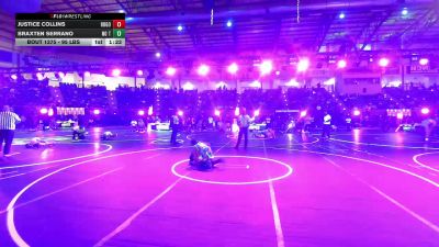 95 lbs Quarterfinal - Justice Collins, Hugoton WC vs Braxten Serrano, No Team