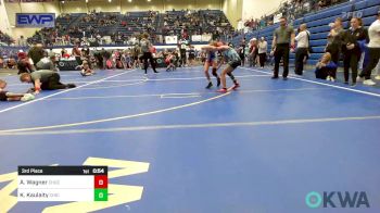 70 lbs 3rd Place - Avery Wagner, Choctaw Ironman Youth Wrestling vs Kinsley Kaulaity, Chickasha Youth Wrestling