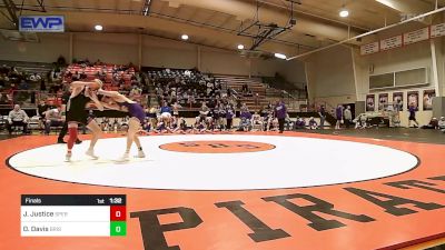132 lbs Final - Jesse Justice, Sperry High School vs Dax Davis, Bristow High School