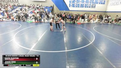 115 lbs Champ. Round 1 - Gavin Dunton, Agon Academy vs Jaxon King, Hook`Em W. C.