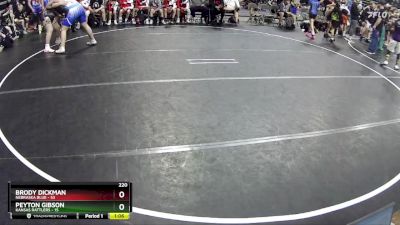 220 lbs Quarterfinals (8 Team) - Brody Dickman, Nebraska Blue vs Peyton Gibson, Kansas Rattlers