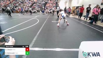 80 lbs Semifinal - Owen Oleson, Checotah Matcats vs Rex McDonald, Team Tulsa Wrestling Club