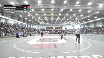 124 lbs Round 2 (3 Team) - Oliver Hickland, Salem-Cambridge Sr HS vs Braiden Salter, Wayne Sr HS