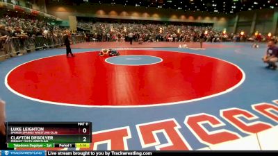 76-80 lbs Round 2 - Clayton Degolyer, Fernley Youth Wrestling vs Luke Leighton, Spanish Springs Wrestling Club