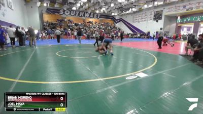 190 Boys Champ. Round 1 - Brian Moreno, Southwest (San Diego) vs Joel Maya, Montgomery