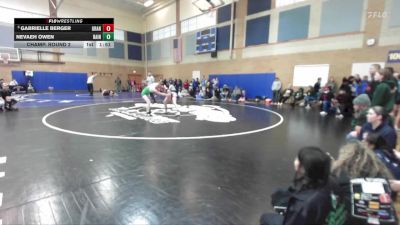 120lbs Champ. Round 2 - Gabrielle Berger, Granger (Girls) vs Nevaeh Owen, Rainier (Girls)