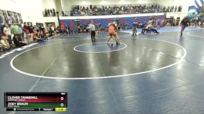 185 lbs Cons. Round 2 - Zoey Braun, Post Falls vs Clover Tannehill, Newport (Girls)