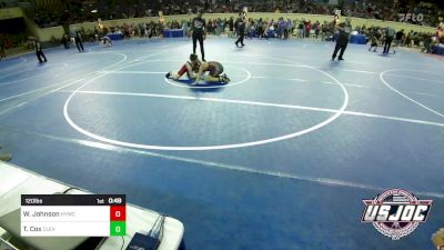 120 lbs Semifinal - Weston Johnson, Hilldale Youth Wrestling Club vs Travis Cox, Cleveland Take Down Club