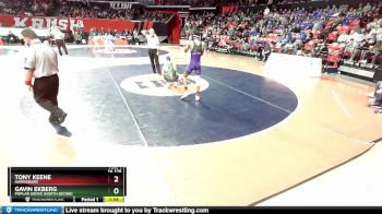 1A 126 lbs Quarterfinal - Gavin Ekberg, Poplar Grove (North Boone) vs Tony Keene, Harrisburg