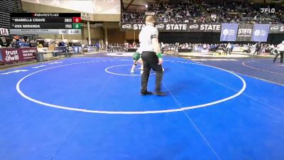 Girls 3A 135 lbs Quarterfinal - Ava Miranda, Peninsula (Girls) vs Isabella Crave, Shorewood (Girls)