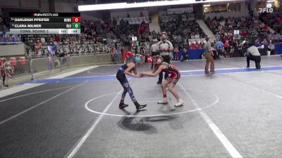 65 lbs Cons. Round 2 - Oakleigh Pfeifer, Hill City Wrestling Club vs Clara Milner, Bluestem