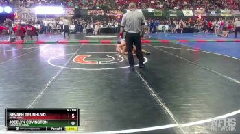 G - 132 lbs Quarterfinal - Nevaeh Grunhuvd, Butte Girls vs Jocelyn Covington, Corvallis Girls
