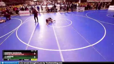 87 lbs Cons. Round 4 - Andrew Sandoval, Woodlake Tiger Wrestling Club vs Jj Greene, California