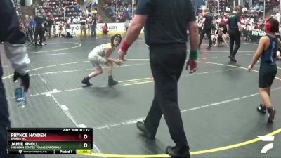 72 lbs Cons. Round 1 - Jamie Knoll, Michigan Center Young Cardinals vs Prynce Hayden, Sparta WC