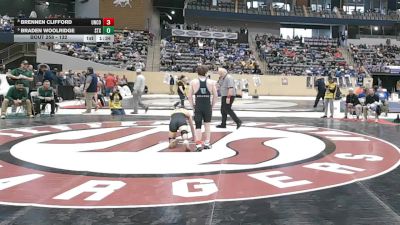 132 lbs Champ. Round 2 - Braden Woolridge, St. Xavier vs Brennen Clifford, Union County