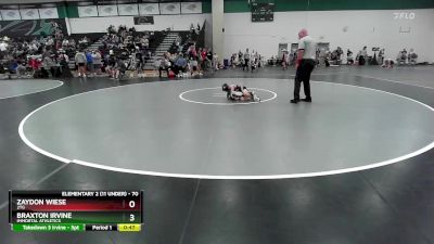 70 lbs Cons. Semi - Braxton Irvine, Immortal Athletics vs Zaydon Wiese, 2TG