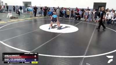 144 lbs Final - Daisy Lyn Hannevold, Soldotna Whalers Wrestling Club vs Amelia Fawcett, Pioneer Grappling Academy