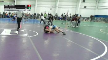 130 lbs Quarterfinal - Anna George, Iron Faith WC vs Calvin Grondin, Smittys Wrestling Barn