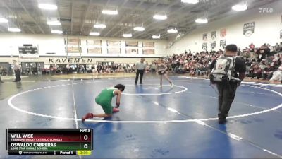 90 lbs Champ. Round 1 - Oswaldo Cabreras, Lone Star Middle School vs Will Wise, Treasure Valley Catholic Schools