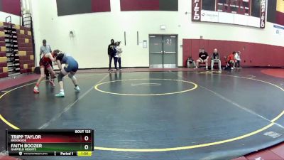 106 lbs Quarterfinal - Tripp Taylor, Brookside vs Faith Boozer, Garfield Heights