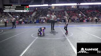 55 lbs Semifinal - Oakley Mulich, Lawrence Elite vs Alicia Larsen, Junction City