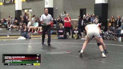 142 lbs Round 4 (16 Team) - Jordan Bicknell, Illinois vs Sophia Schumacher, BVWC Gold