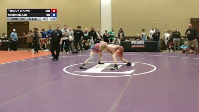 120 lbs Champ. Rd Of 16 - Brody Brown, South Hills Wrestling Academy vs Dominick Sam, Iron Faith