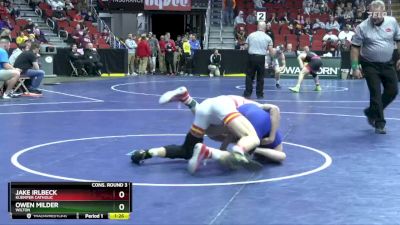 1A-157 lbs Cons. Round 3 - Jake Irlbeck, Kuemper Catholic vs Owen Milder, Wilton