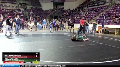 52-52 lbs Round 2 - Max Huntsinger, Woodland Park Jr. Wrestling Club vs Orlando Vigil, Pueblo County Wrestling Club