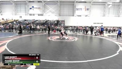 74 lbs Cons. Round 3 - Liam Shortt, Niskayuna You Wrestling vs Phoebe Bishop, Crown City Wrestling Club