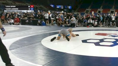 144 lbs Cons. Sub-semis - Cole Speer, Ohio vs Gavin Landers, Iowa