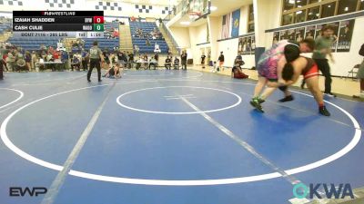 285 lbs Final - Izaiah Shadden, Bristow Elementary Wrestling Club vs Cash Culie, Wagoner Takedown Club