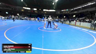 100 lbs Cons. Semi - Laila Beltran, Mica Mountain vs Leah Parker, Chino Valley